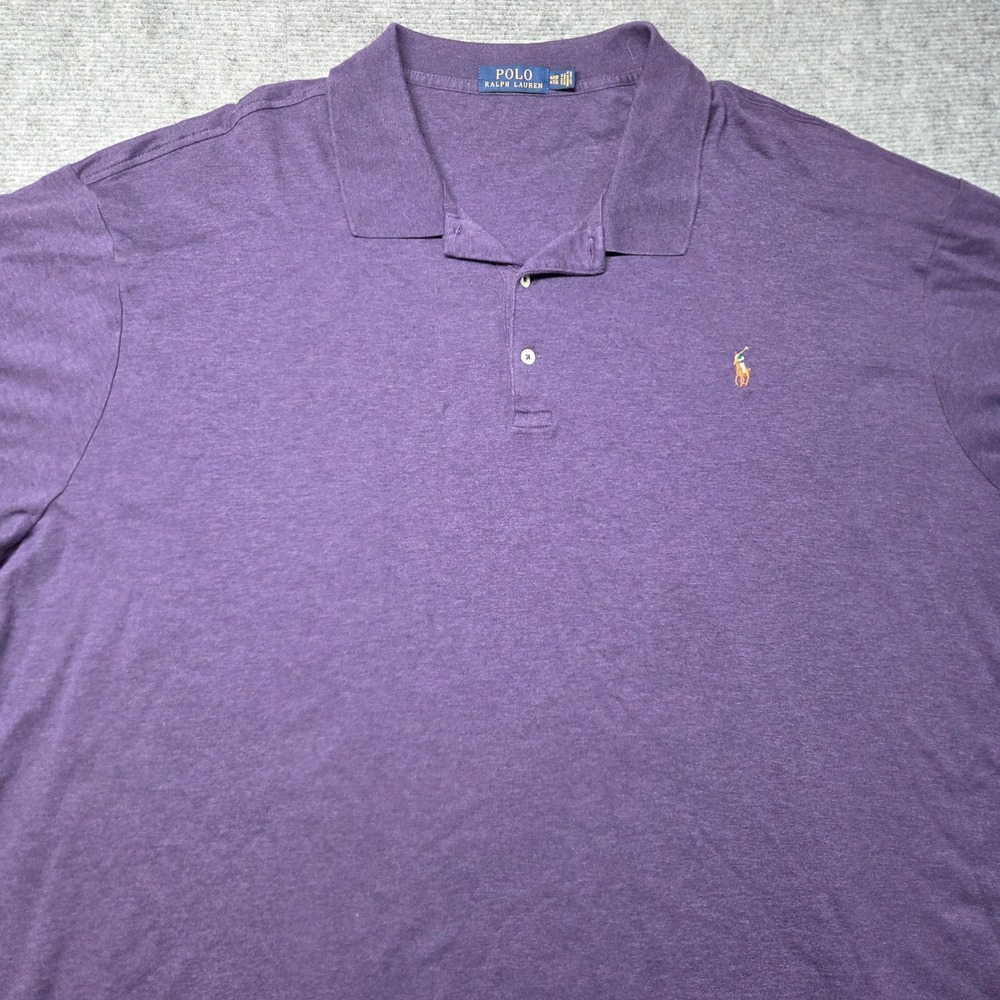 Polo Ralph Lauren Mens 4XB Purple Short Sleeve Polo Shirt Big & Tall Golf Casual